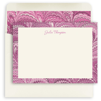 Flamingo Italian Marble Personalized Stationery